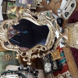 Vintage Brass Vanity Mirror